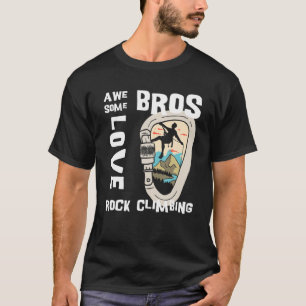 Mens Vintage Climbing Carabiner Awesome Bros Love T-Shirt