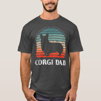 Mens Vintage Corgi Dad Funny Welsh Corgi Papa  T-Shirt