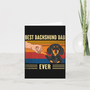 Mens Vintage Dachshund Dad Ever Fist Bump Dog Card