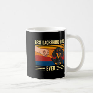 Mens Vintage Dachshund Dad Ever Fist Bump Dog Coffee Mug