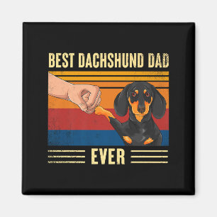 Mens Vintage Dachshund Dad Ever Fist Bump Dog Magnet