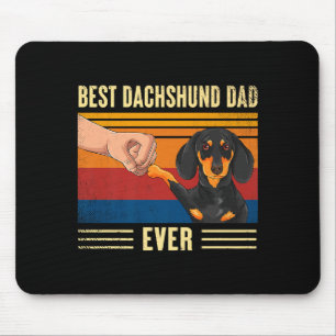 Mens Vintage Dachshund Dad Ever Fist Bump Dog Mouse Pad