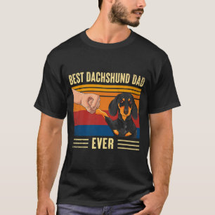 Mens Vintage Dachshund Dad Ever Fist Bump Dog T-Shirt