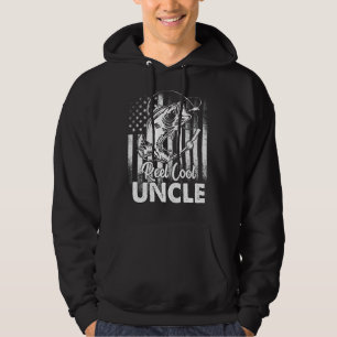 Mens Vintage Flag America Reel Cool Uncle  Fathers Hoodie