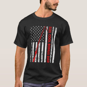 Mens Vintage Flag American Reel Cool Bonus Dad T-Shirt