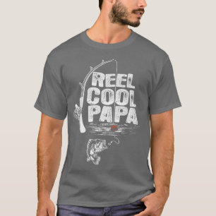 Mens Vintage Funny Fisherman Reel Cool Papa T-Shirt