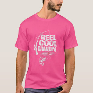 Mens Vintage Funny Fishing tee Reel Cool Grandpa