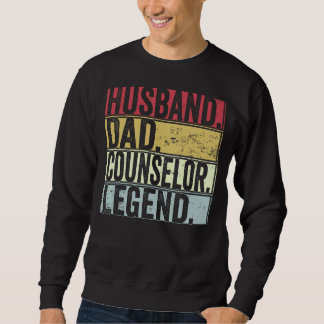 Mens Vintage Husband Dad Counselor Legend Fathers Sweatshirt