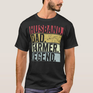 Mens Vintage Husband Dad Farmer Legend For Fat T-Shirt
