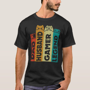Mens Vintage Husband Dad Gamer Legend Video Game D T-Shirt