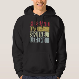 Mens Vintage Husband Dad Skiing Legend For Fat Hoodie