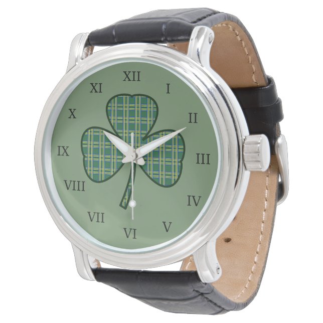 Men's Vintage Irish Shamrock Watch (Angled)