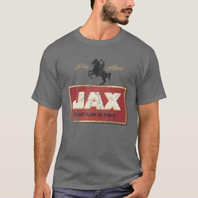 Mens Vintage Jax Brewery Family Lover Beer Tee (Front)