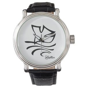 Men's Vintage Leather-Baptism Dove Watch