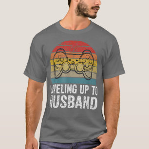 Mens Vintage Leveling Up To Husband Newlywed Groom T-Shirt