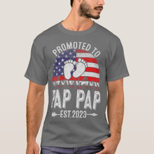 Mens Vintage Men Promoted To Pap Pap Est 2023 Amer T_Shirt