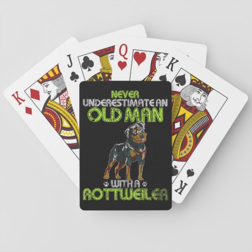 Mens Vintage Never Underestimate An Old Man Poker Cards