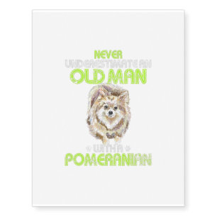 Mens Vintage Never Underestimate An Old Man Temporary Tattoos