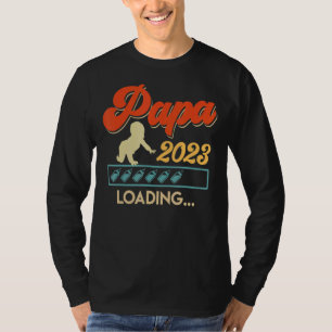 Mens Vintage Papa Loading 2023 Expectant Father Da T-Shirt