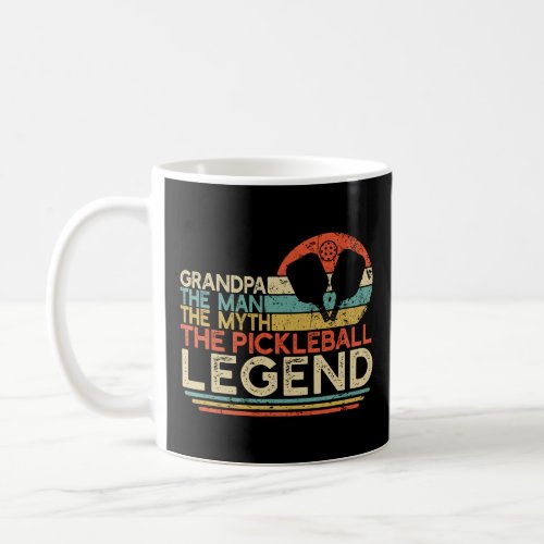 Mens Vintage Pickleball Grandpa The Man The Myth T Coffee Mug