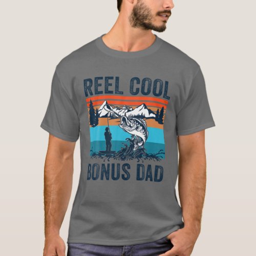 Mens Vintage Reel Cool Bonus Dad Funny Fathers Day T_Shirt