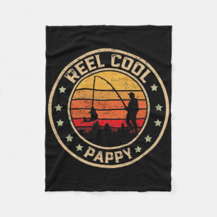 Mens Vintage Reel Cool Pappy Fish Fishing Funny Fa Fleece Blanket