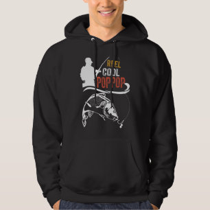Mens Vintage Reel Cool Poppop Fisherman Poppop Fi Hoodie