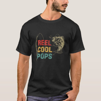 Mens Vintage Reel Cool Pops Fisherman Father's Day T-Shirt