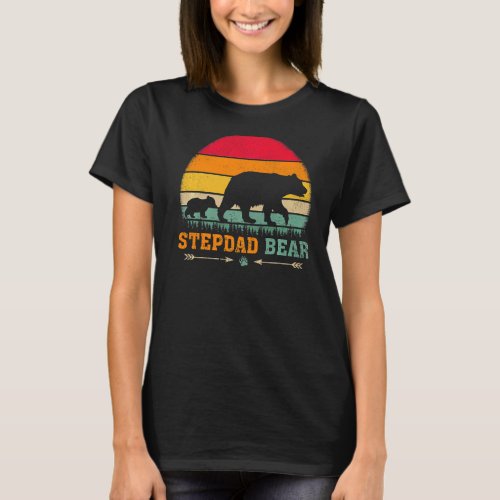 Mens Vintage Retro Bear Animal  Stepdad Bear Fathe T_Shirt