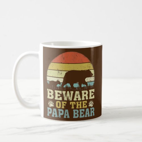 Mens Vintage Retro Beware Of The Papa Bear Coffee Mug