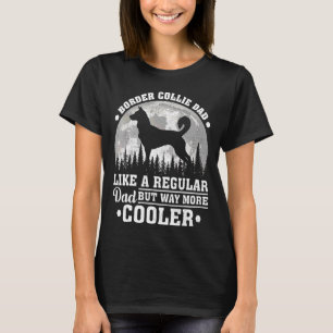 Mens Vintage Retro Dog Border Collie Dad Father's T-Shirt