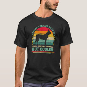 Mens  Vintage Retro Dog Boston Terrier Grandpa Fat T-Shirt