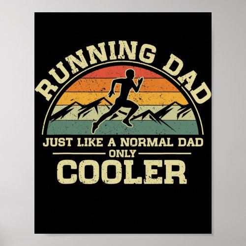 Mens Vintage Running Dad Just Like A Normal Dad Poster