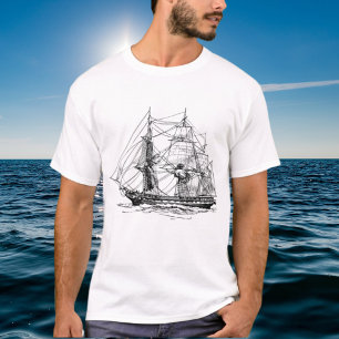 Mens Vintage sailboat fun Nautical t-shirt