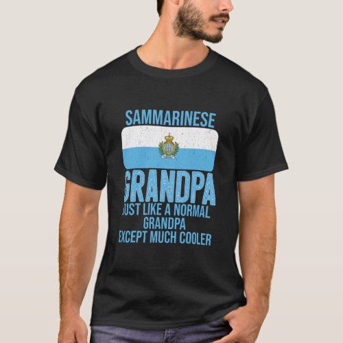 Mens Vintage Sammarinese Grandpa San Marino Flag T_Shirt