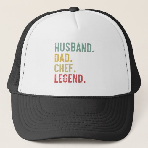 Mens Vintage Shirt Husband Dad Chef Legend Retro Trucker Hat