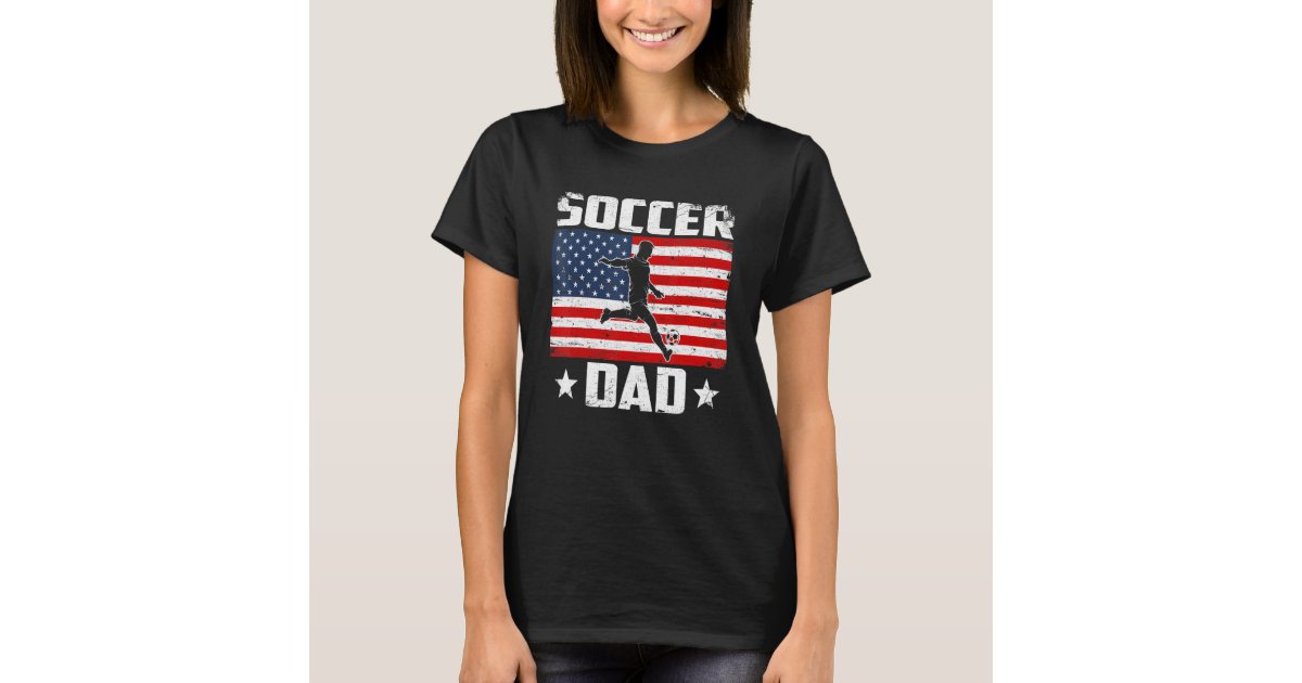 Mens Vintage Soccer Dad Us Flag Distressed Sport F T-Shirt