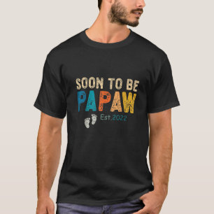 Mens Vintage Soon To Be Papaw Est. 2022 Fathers Da T-Shirt