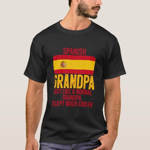 Mens Vintage Spanish Grandpa Spain Flag for T_Shirt