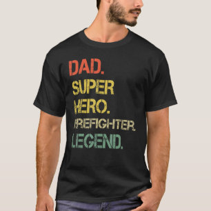 Mens Vintage Style Dad Hero Firefighter Legend Fat T-Shirt