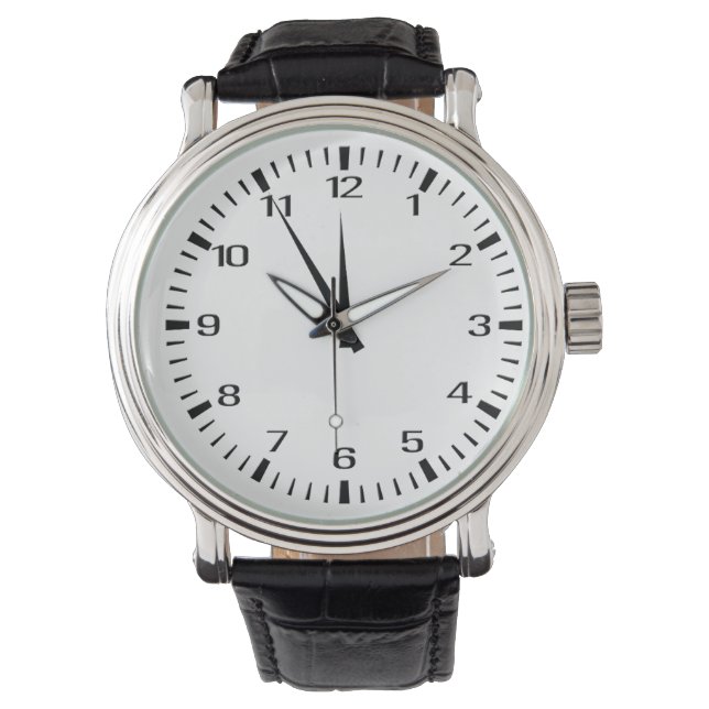 Men's Vintage Style Leather Watch Timeless Gift (Front)