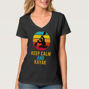 Mens Vintage Sunset Keep Calm And Kayak Adventures T-Shirt