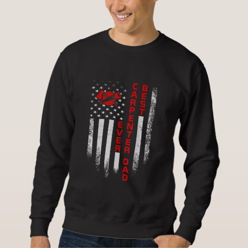 Mens Vintage US American Flag Best Woodworking Sweatshirt