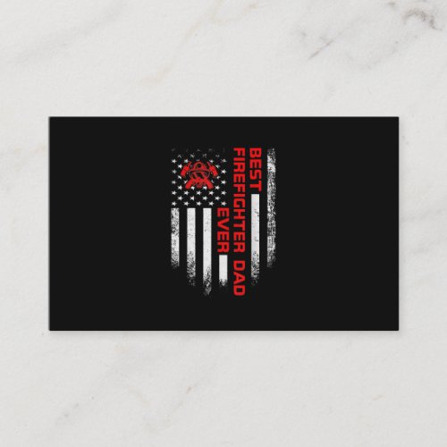 Mens Vintage USA American Flag Best Firefighter Business Card