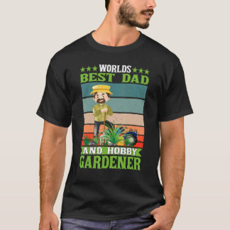 Mens Vintage World's Best Dad And Hobby Gardener T-Shirt