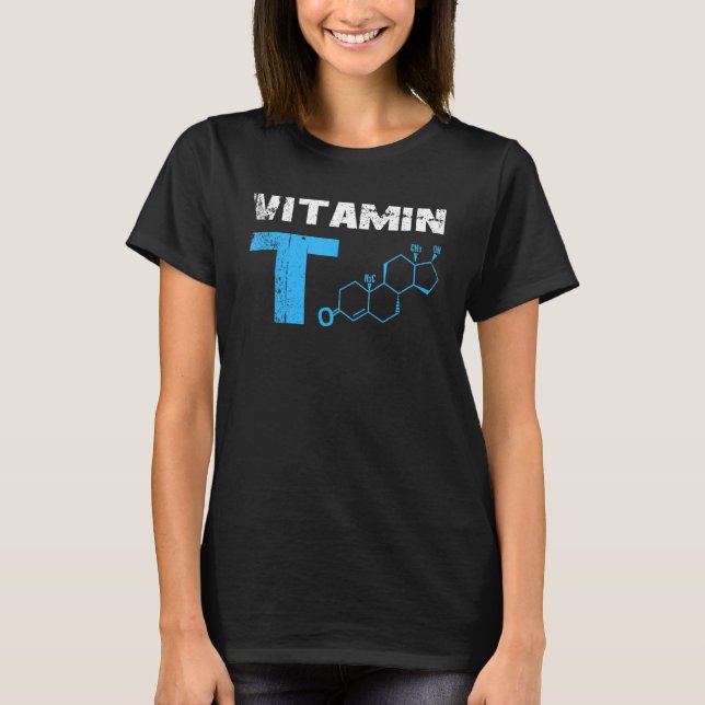 Mens Vitamin Testosteron Bodybuilding Gym Fitness  T-Shirt (Front)