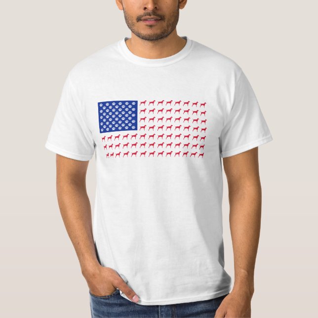 Men's Vizsla American Flag T-Shirt (Front)