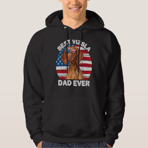 Mens Vizsla Dad American Flag Vizsla Dog  Owner Pa Hoodie
