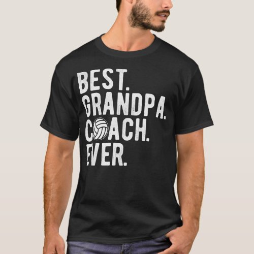 Mens Volleyball Best Grandpa Coach Ever Dad Daddy T_Shirt