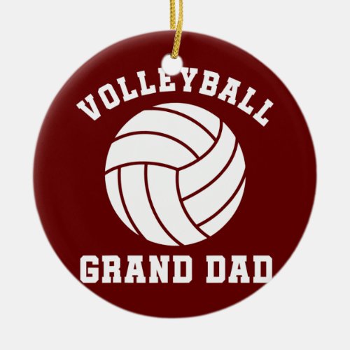 Mens Volleyball Grand Dad Father Matching Family Ceramic Ornament